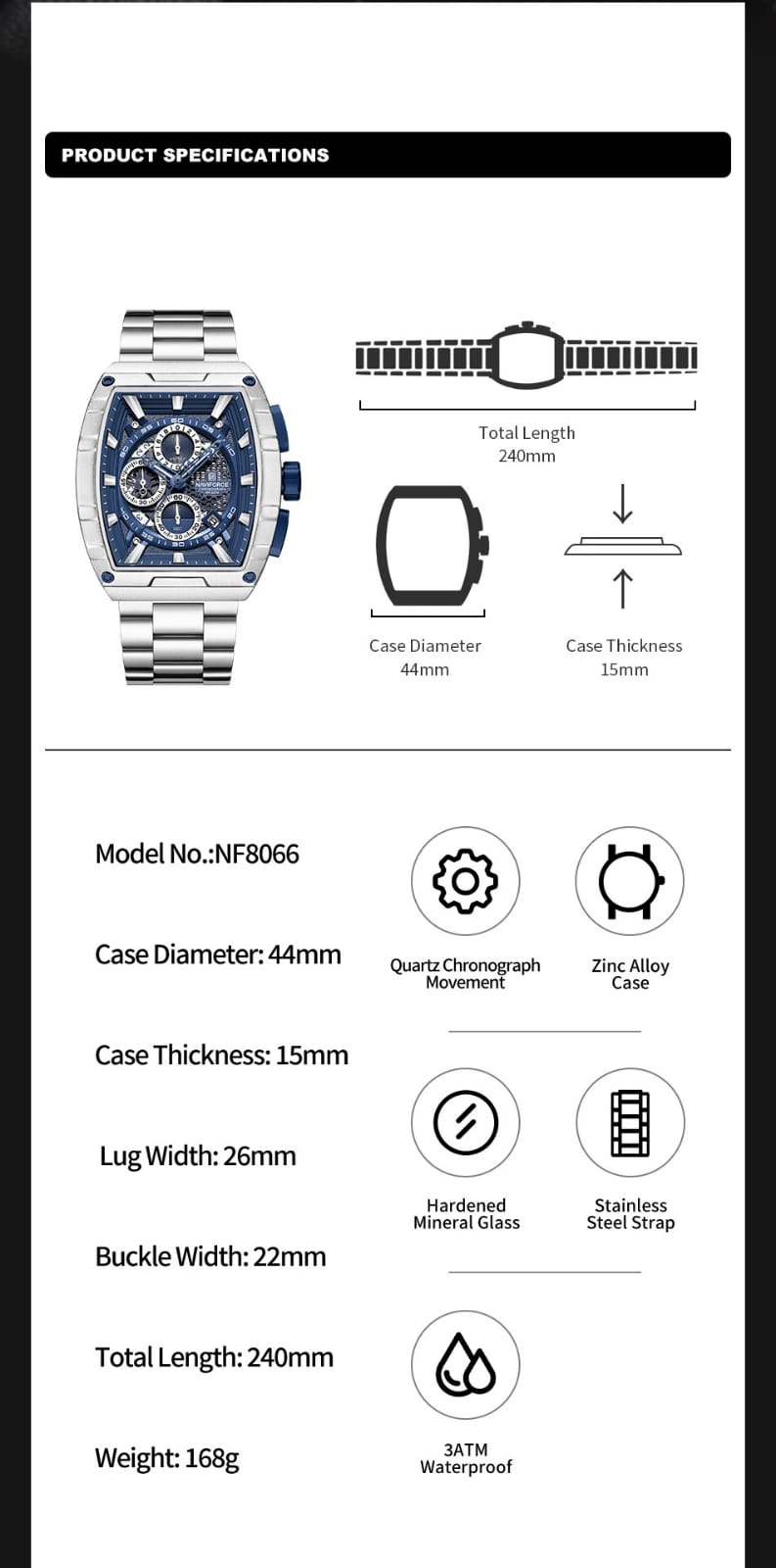 NAVIFORCE TITANIUM POWER™ NF8066